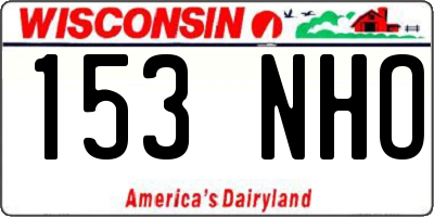 WI license plate 153NHO