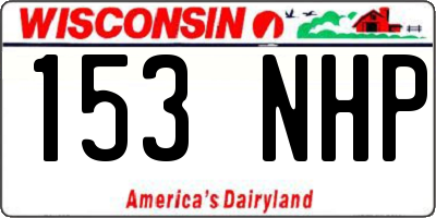 WI license plate 153NHP