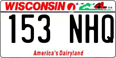 WI license plate 153NHQ