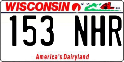 WI license plate 153NHR
