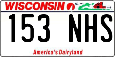 WI license plate 153NHS