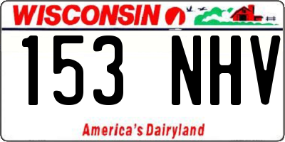 WI license plate 153NHV