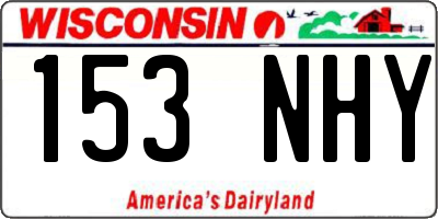 WI license plate 153NHY