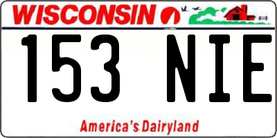 WI license plate 153NIE
