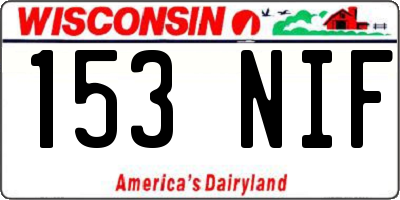 WI license plate 153NIF