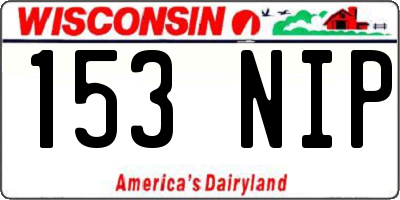 WI license plate 153NIP