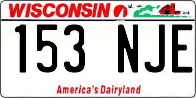 WI license plate 153NJE