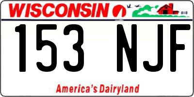 WI license plate 153NJF