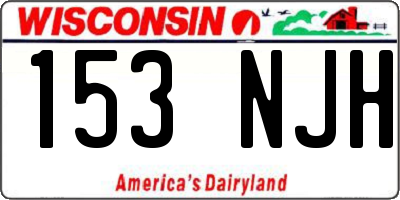WI license plate 153NJH