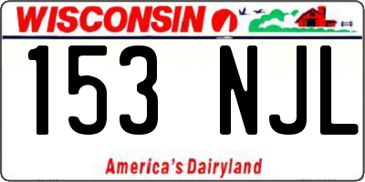 WI license plate 153NJL