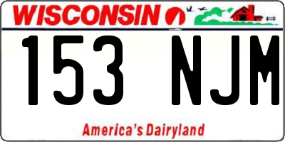 WI license plate 153NJM
