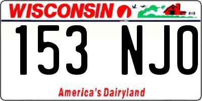WI license plate 153NJO