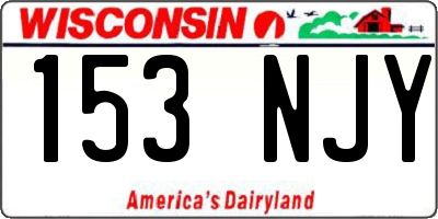 WI license plate 153NJY