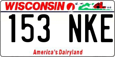 WI license plate 153NKE