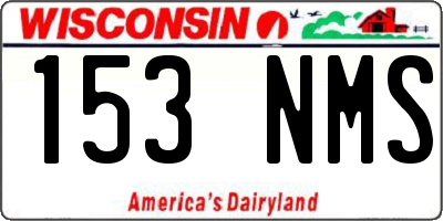 WI license plate 153NMS