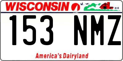 WI license plate 153NMZ
