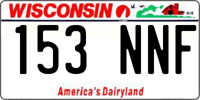 WI license plate 153NNF