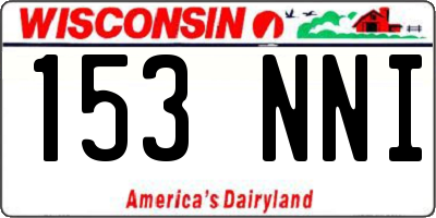 WI license plate 153NNI