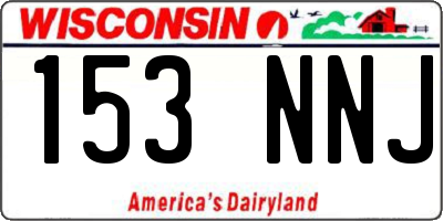 WI license plate 153NNJ