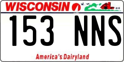 WI license plate 153NNS