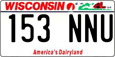 WI license plate 153NNU
