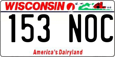 WI license plate 153NOC
