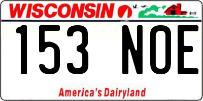 WI license plate 153NOE