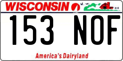 WI license plate 153NOF