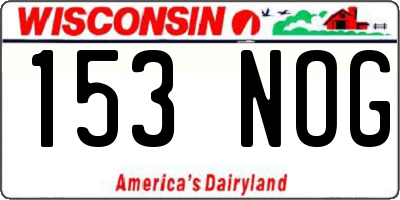 WI license plate 153NOG