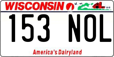 WI license plate 153NOL