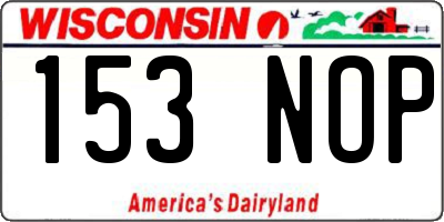 WI license plate 153NOP