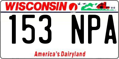 WI license plate 153NPA