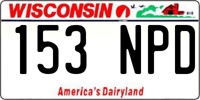 WI license plate 153NPD