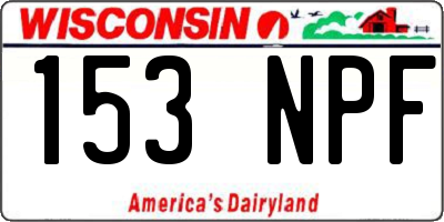 WI license plate 153NPF