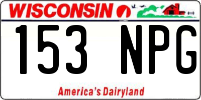 WI license plate 153NPG