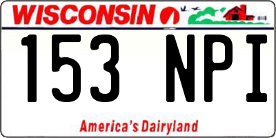 WI license plate 153NPI