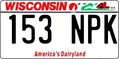 WI license plate 153NPK