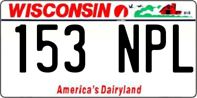 WI license plate 153NPL