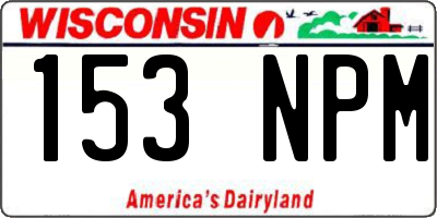 WI license plate 153NPM