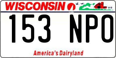 WI license plate 153NPO