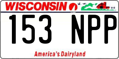 WI license plate 153NPP