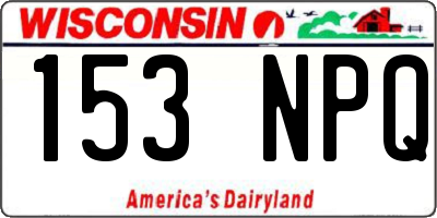 WI license plate 153NPQ