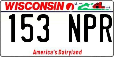 WI license plate 153NPR