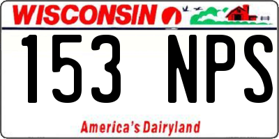 WI license plate 153NPS