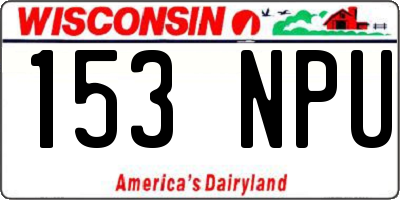 WI license plate 153NPU