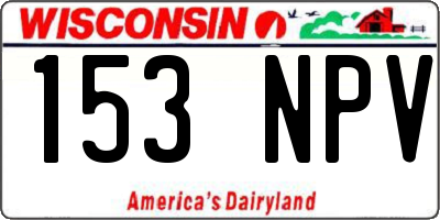 WI license plate 153NPV