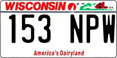 WI license plate 153NPW
