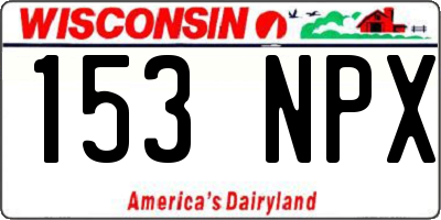WI license plate 153NPX