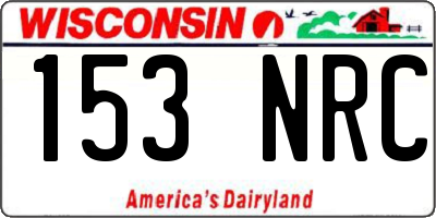 WI license plate 153NRC