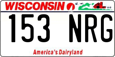 WI license plate 153NRG